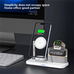 C09 15W 5-in-1 Magnetic Wireless Charger with RGB Light Rigital Display Fast Wireless Charging Stand for Smart Phones for iPhone 17 17 Pro 16 15 Pro Max for Samsung Galaxy Pura 80 Ultra for Smart Watch for Airpods