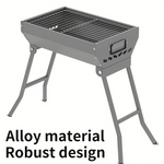 Xmund Portable Folding BBQ Grill Set, Thickened Zinc Alloy for Outdoor Cooking & Camping