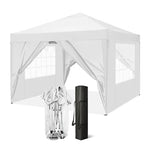 Xmund Portable Folding Canopy With Sidewalls, Outdoor Waterproof Gazebo Featuring Tent With UV Protection, Ideal for Garden Use Beach Awning Outdoor Storage Pergola Measuring 3 X 3 Meters with a Robust Design Waterproof And for Sun-Resistant