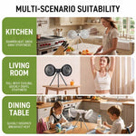 Tevorex Portable Dual-Head Tripod Fan 3 Speeds Wind 360° Stand Adjustable 3600mAh Long Battery Quiet Operation Rechargeable Cooling Fan with LED Display for Home Outdoor Camping