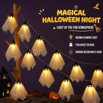 Elfeland Halloween Ghost LED String Lights Warm Light USB Powered LED Ambience String Lights for Indoor Outdoor Holiday Decoration