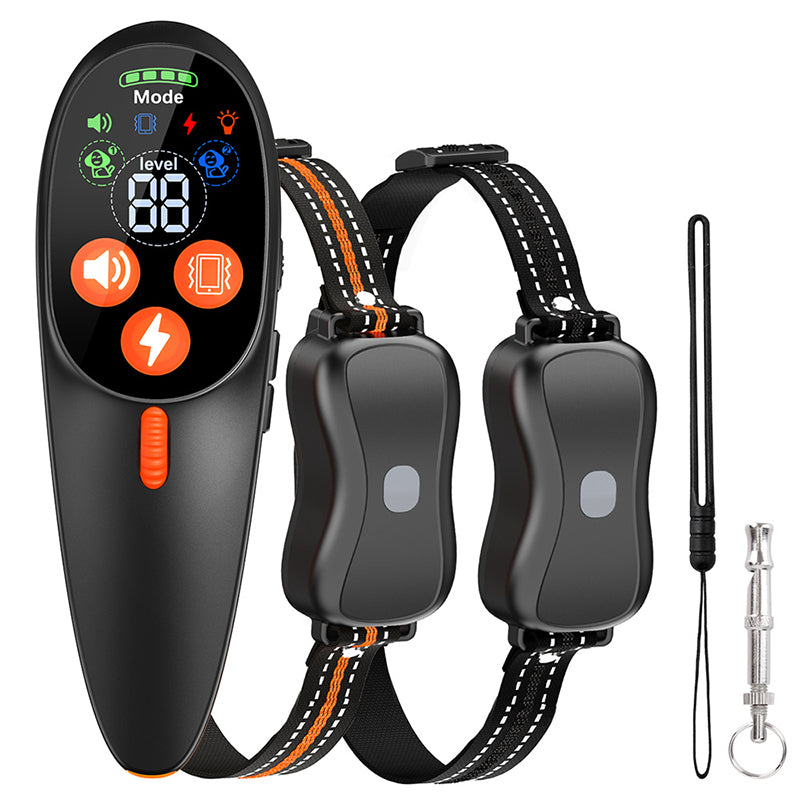 LinkMejor BC901 Remote Dog Training Collar 3300FT Long Range IP67 Waterproof Receiver 3 Modes Beep Vibration Shock Dual Channel Type-C Fast Charging Safety Light