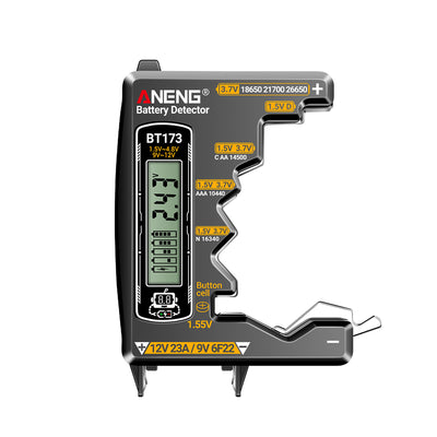 LinkMejor BT173 Battery Tester Digital Display Multi-Type Compatibility No Power Required Lightweight ABS Material Universal Voltage Reader