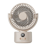 Tevorex Compact USB Rechargeable Desk Fan Quiet Large Battery Display Rotating Cooling Airflow for Home Office Outdoor