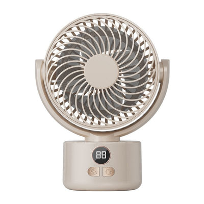 Tevorex Compact USB Rechargeable Desk Fan Quiet Large Battery Display Rotating Cooling Airflow for Home Office Outdoor