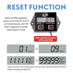 Digital Tachometer Engine Tach Hour Meter Tachometer Gauge Engine RPM LCD Display For Car Motorcycle Stroke Engine Boat ATV Motocycle