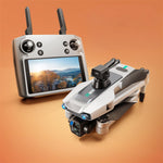 LinkMejor S819 PRO GPS 6KM 5G Repeater Digital FPV with Real 2.7K HD Camera 3-Axis EIS Mechanical Gimbal 360° Obstacle Avoidance 5inch Touchable LCD Screen Controller Brushless Foldable RC Drone Quadcopter RTF