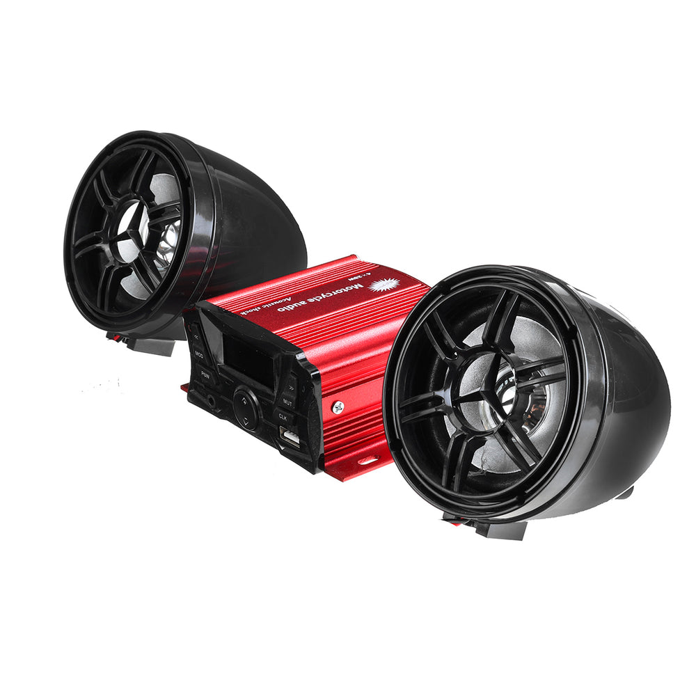 12V bluetooth Motorcycle Audio Speaker Sound System Alarm MP3 player FM Radio