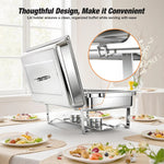 4PCS Warmounts 10L Stainless Steel Square Chafing Dishes for Buffet Chafing Dish Set for Home Parties Christmas Buffet Warmer Set