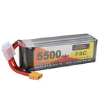 LinkMejor Power 14.8V 5500mAh 75C 4S LiPo Battery XT60 Plug for RC Drone