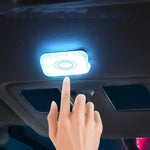 LinkMejor Touch Light Mini Wireless Car Interior Lighting Auto Roof Ceiling Reading Lamp for Door Foot Trunk Storage Box USB Charging