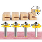Tongue Groove Router Bit 8mm Shank 4 Flute Ball Bearing Grooving Cutter Tungsten Steel Straight End Mill for Woodworking Milling Cutting