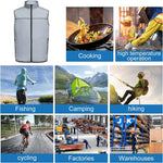 LinkMejor Air Conditioning Clothing Vest Three Wind Speeds Heatproof Cooling Clothing USB Charging Sun Protection Continuous Cooling Jacket with Two Fans for Summer High Temperature Outdoor Work