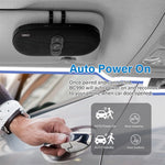 Sunitec Car Bluetooth Speakerphone Dual 3W Speaker for Safe Driving Support Siri Google Assistant Voice Calls/Motion Auto ON Off Sun Visor Car Bluetooth