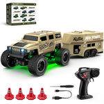 LinkMejor E88 E89 RTR 1/64 2.G RWD Mini RC Car with Suitcase Off-Road Climbing Truck LED Light Two Speed Full Scale Desktop Large Foot Remote Control Vehicles Models Boys Gifts Toys