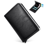 ID Credit Card Holder Wallet Mens RFID Blocking Protected Card Holder Case Slim PU Leather Wallets Mini Small Money Wallet