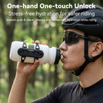 LinkMejor Magnetic Bike Bottle Cage Universal Quick-Release Water Bottle Holder for MTB Road Bikes Scooters Adjustable Strap Mount