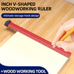 LinkMejor 4PCS V Shape Ruler 7/9/12/22inch Portable Woodworking Tool with Double-Sided Imperial Scale and Storage Hook Ideal for Accurate Vertical Measurement