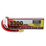 LinkMejor Power 7.4V 3300mAh 100C 2S Lipo Battery XT60 Plug for RC Racing Drone