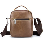 LinkMejor Genuine Leather Men's Messenger Bag Casual Crossbody Handbag Gift for Man Business Shoulder Bag