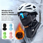 WEST BIKING Winter Fleece-Lined Warm Headwear Windproof Cold-Resistant Headgear Breathable Face Mask Neck Head Cover Cycling for Helmet