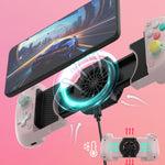 LinkMejor X3 Stretchable Game Controller Wired bluetooth Gamepad with Cooling Fan Dual Hall Effectis Vibration Turbo Function Compatible with 3.94-inch to 6.89-inch Moile Phone