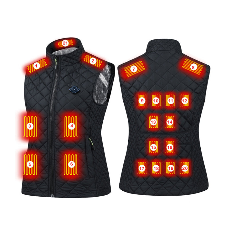 LinkMejor 21 Area Heating Vest for Women USB Charging Lightweight Warm Outdoor Electric Heating Coats