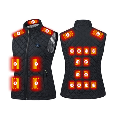 LinkMejor 21 Area Heating Vest for Women USB Charging Lightweight Warm Outdoor Electric Heating Coats