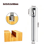 1 Pc Mortise Tenon Milling Inclined Router Bit 8mm Shank Double Edge Tungsten Steel Cutter for Laminate MDF Plywood Hardwood Softwood CNC Electric Router