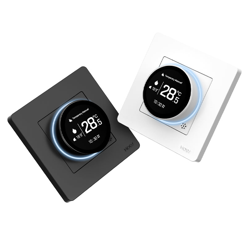 Moes Tuya Zigbee3.0 Smart Knob Thermostat with LED Digital Display Water Heating/Electric Heating/Gas Boiler APP  Remote Controller Weekly Programmable Voice Control Work with Alexa Google Home
