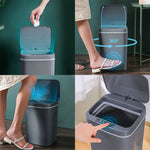 LinkMejor 16L Smart Induction Touchless Trash Can Waste Bin With Motion Sensor and Rechargeable Battery For Kitchen Bedroom Bathroom Office
