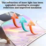 5 Strong Magnetic Buckles Laser Reflective Aluminum Sunshade UV Protection Insulation Foldable Waterproof Heat Shield for Cars SUVs Sedans