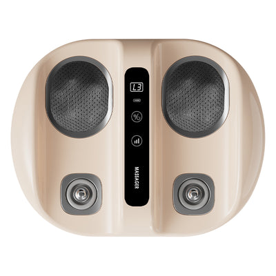 KM-Q7 Foot Massager with Heat Therapy Shiatsu Kneading & Vibration 3 Modes 3 Intensities for Sole Calf Relaxation Home Office Use