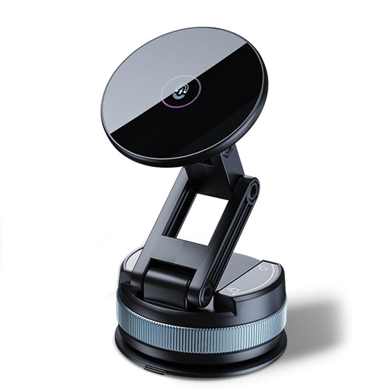 Magnetic Vacuum Suction Car Phone Holder Foldable & Extendable Mount for Windshield/Dashboard Universal Fit for All Smartphones