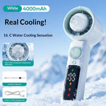 Tevorex 4000mAh Handheld Cooling Fan 199 Gears Speed Adjustable Long Battery 2-In-1 Rechargeable Portable Desktop Fan with LED Display for Indoor Outdoor