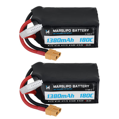 LinkMejor 22.2V 1380mAh 180C 6S Lipo Battery XT60 Plug for iFlight Nazgul XL5/DC5 SpeedyBee Master 5 V2 FPV Racing Drone