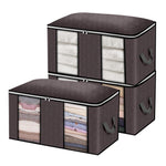 LinkMejor DO WAY 3PCS Clothes Storage Bag Non-woven Fabric Two-window Foldable Storage Bag