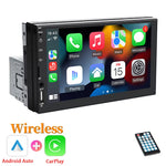 7" 1DIN Car Radio MP5 Player Wireless CarPlay Android Auto Bluetooth 5.0 Mirror Link FM AUX USB Reversing Camera Steering Wheel Control