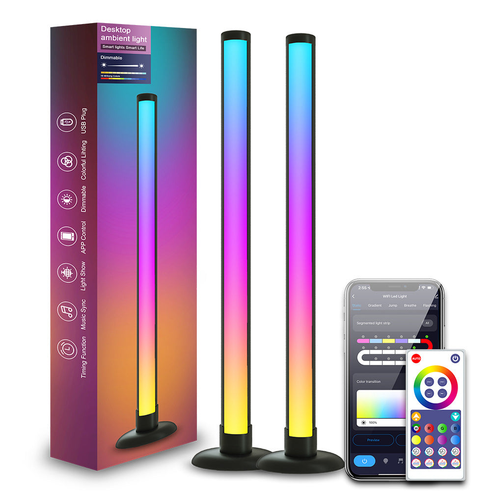 LinkMejor Smart LED RGBIC Desktop Lamp Atmosphere Rhythm Pickup Light Bars Bluetooth APP Control Remote Control