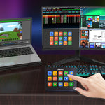 LinkMejor HSV293 Visual Custom Keyboard 15 LCD Keys USB Wired Stream Deck Programmable Controller for OBS Streamlabs Twitch YouTube vMix Adjustable Stand