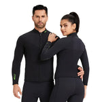 LinkMejor 3mm Warm Neoprene Diving Wetsuit Back Zip Wetsuits Split Long Sleeves Thermal Swimsuit for Deep Surfing Swimming Snorkeling Water Sports