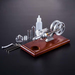 LinkMejor QX-SL-01 Hot Air Stirling Engine Model with Wooden / Metal Base DIY Generator Physics Experiment Science Education Toys