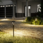 Elfeland 2Pcs SG04 Solar Lawn Light Intelligent Auto Light Sensor Solar Charging Waterproof Solar Ground Stake Light for Outdoor Landscape Garden Courtyard Pathway
