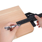 Doctorwood Multifunction Inch and MM Woodworking Scriber Gauge Aluminum Measuring Marking Framing Ruler Tool for Carpentry