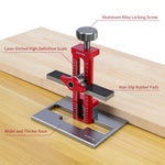 LinkMejor Upgrade Cabinet Door Mounting Jig with Detachable Seat Aluminium Alloy Metrick Imperial Scale Installation Positioner Cabinet Hardware Jig