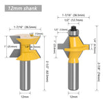 LinkMejor 120 Degree Lock Miter Router Bit 1/2 Inch 8mm 12mm Shank Tungsten Carbide Blades for Wood Slotting Tenoning Panel Joining