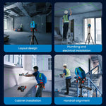 GLL50-15XG Professional Laser Level 5 Lines Green Beam 3D Self-leveling Horizontal & Vertical Cross Measuring Tool