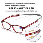 Retractable Magnetic Neck-hanging Reading Glasses Portable HD Anti-blue Light Presbyopia Glasses for Men Women