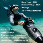 [HK Direct] CAMORO CM6-1 24V 650W/1300W Underwater Scooter Paddle Board Motor Support Single & Dual Unit with 2x4400mAh Batteries iSUP Mount Electric Thruster for Diving Snorkeling in Sea Lake Pool Kayak Boat Use