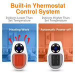 Portable Wall-Mounted Electric Heater 500W Low Energy Consumption Adjustable Thermostat LED Display Overheat Protection Remote Control Rotation Plug